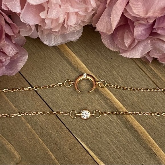 5 Pcs Feather Moon Crystal Gem Bracelet Set - Picture 12 of 15